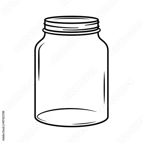 Empty Jar outline icon. Clipart image isolated on white background