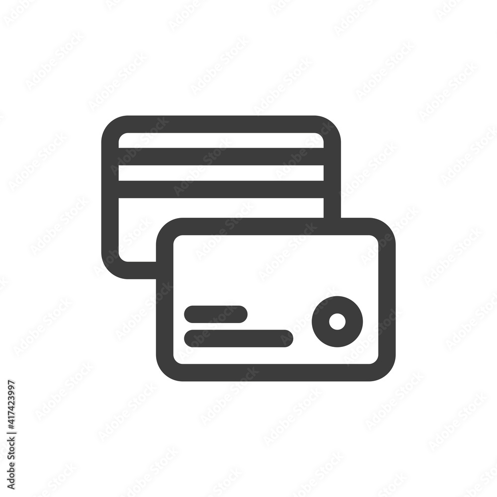 Credit card icon on white background Credit card icon on white background