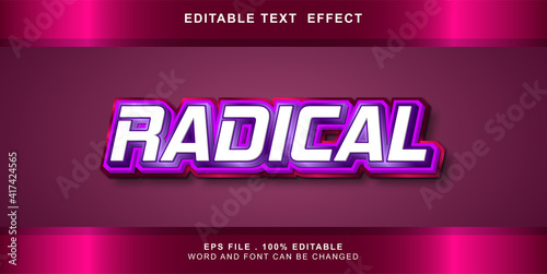 radical text effect editable