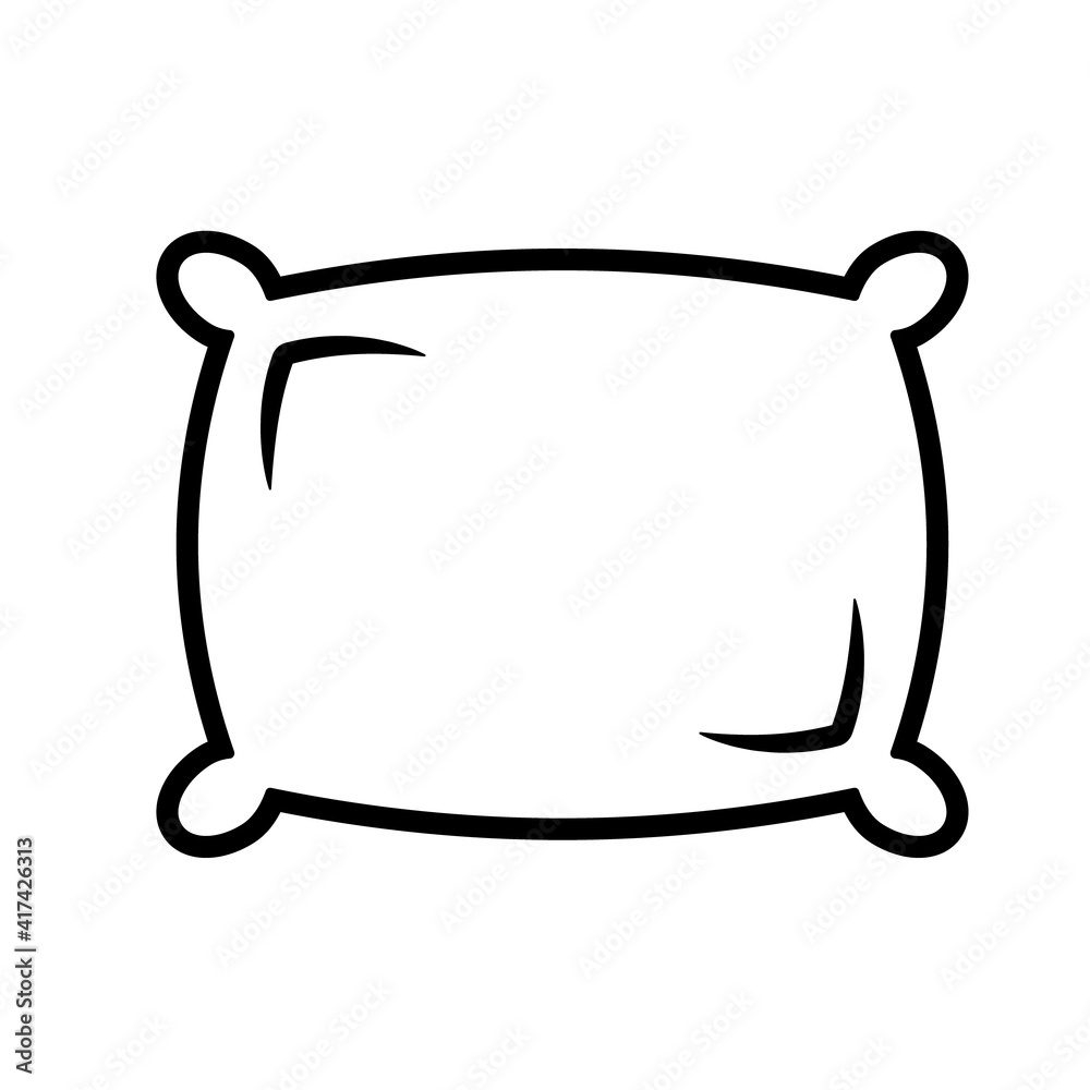 Pillow for sleeping line icon. Clipart image isolated on white background Pillow for sleeping line icon. Clipart image isolated on white background