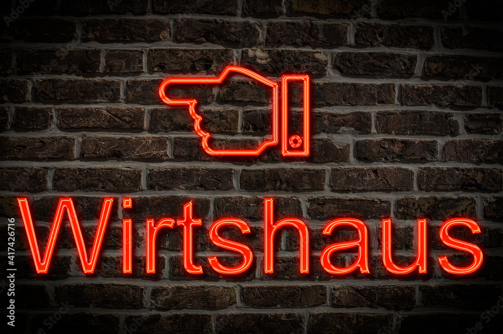 Obraz premium Leuchtreklame Wirtshaus