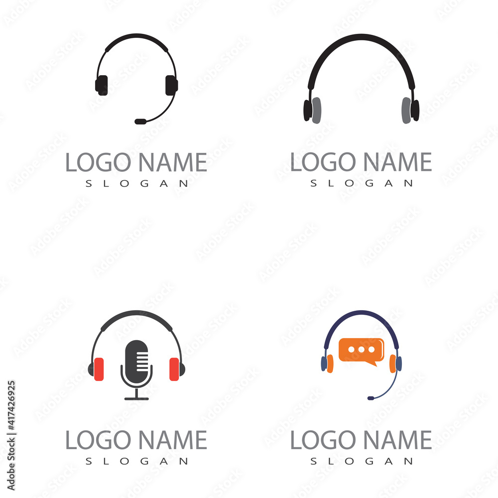Microphone and Headphones icon logo vector symbol Microphone and Headphones icon logo vector symbol