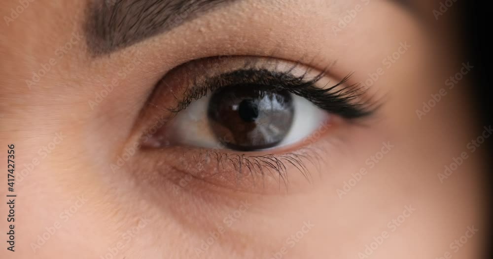 Close up of woman blinking her eye