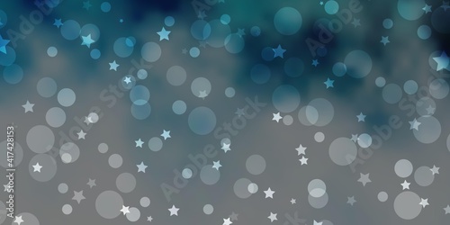 Light BLUE vector layout with circles, stars.