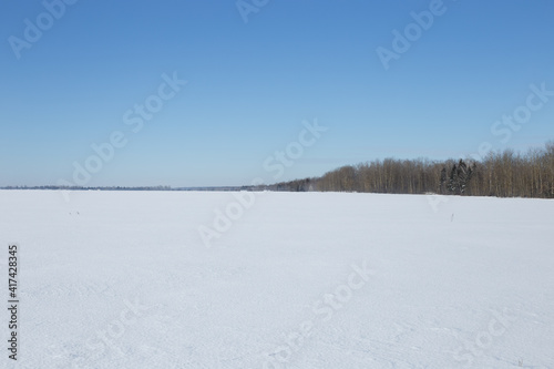 Fototapeta Naklejka Na Ścianę i Meble -  Winter landscape, blue skies and sparkling snow