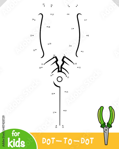 Numbers game, education dot to dot game, Pliers