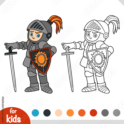 Coloring book for kids, Knight