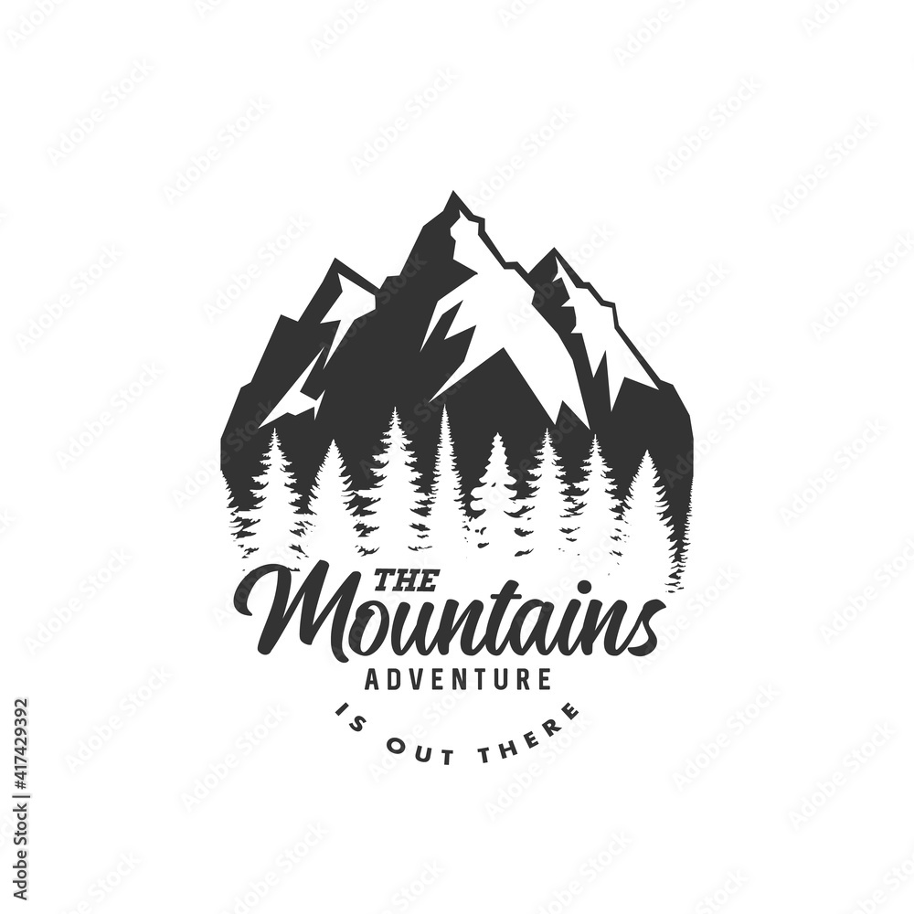 Mountain logo. Vector illustration.