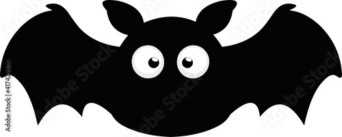 Vector illustration of a cartoon bat silhouette emoticon