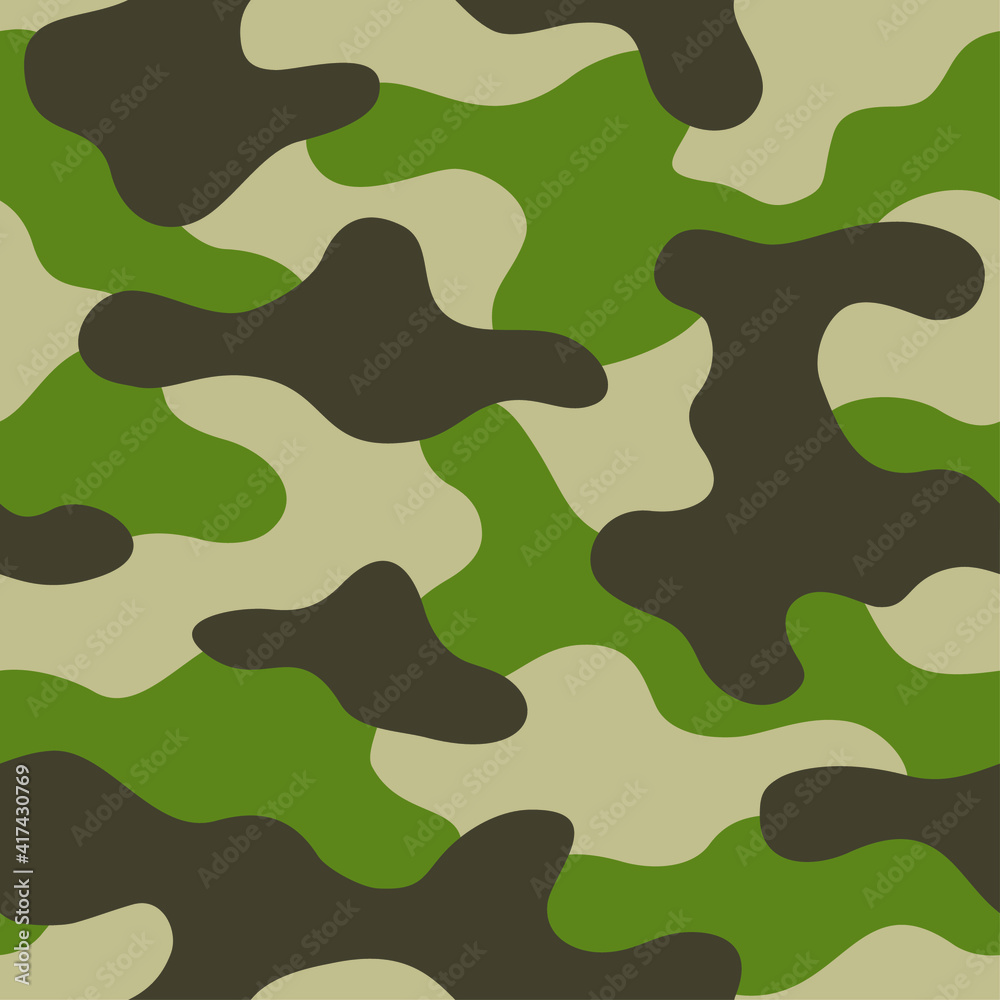 Camo texture seamless pattern. Abstract mdoern endless military camouflage ornament. Vector background.