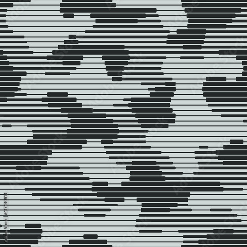 Striped camouflage texture seamless pattern. Abstract geometric endless linear camo texture for fabric and fashion print. Vector illustration.