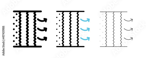 Air cleaner filter icons. Icon for air purification filtration. Editable line shapes. Simple line Air Cleaner icon for templates, web design, logo and infographics.