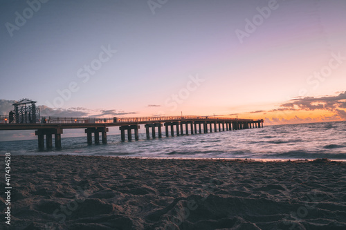 sunrise beach bridge pier water sky color orange travel florida 