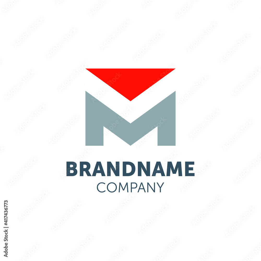 M logo design with geometry
