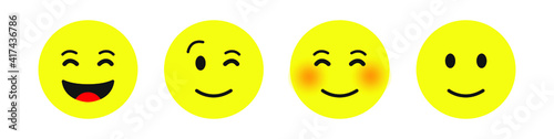 Set of emoji with smile
