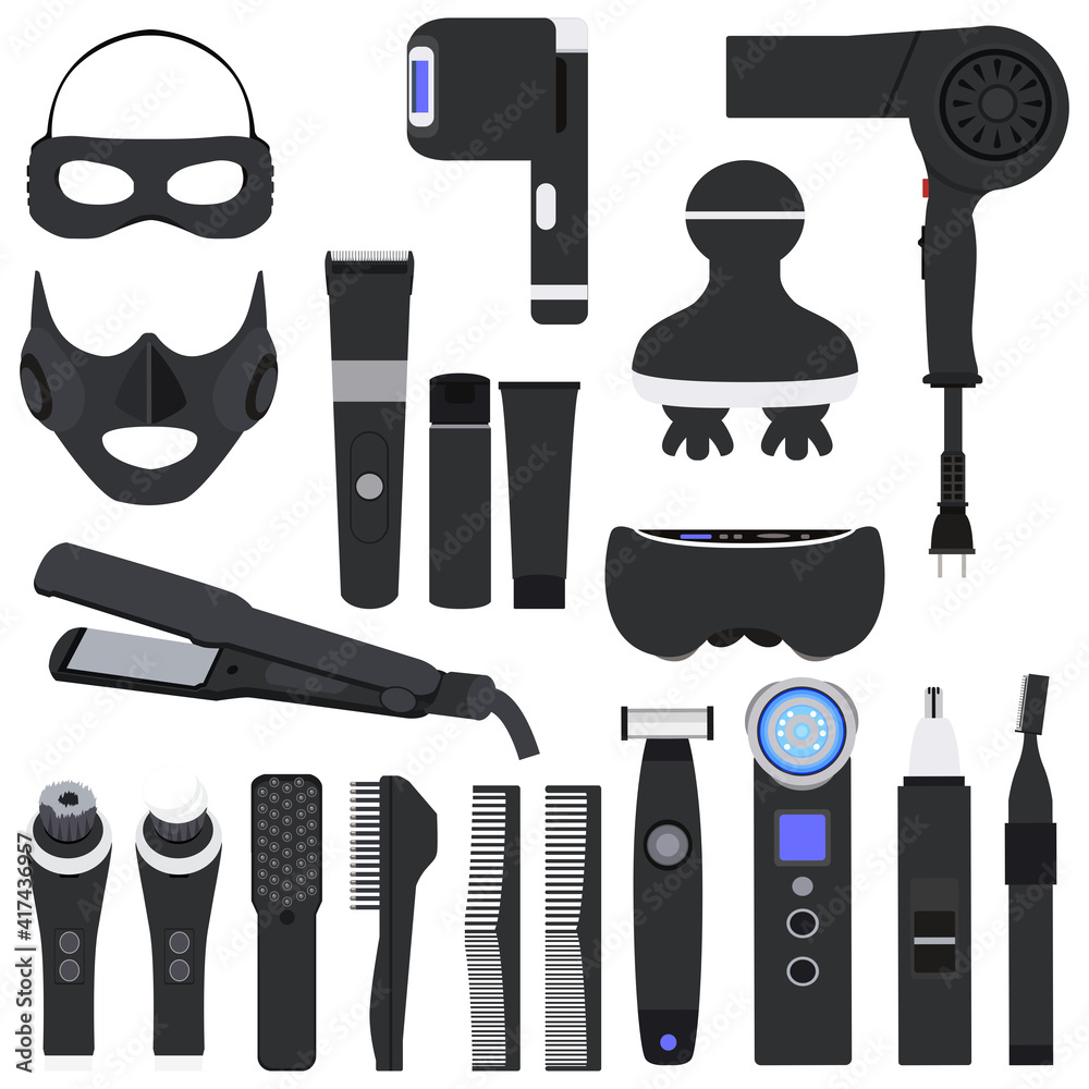 Fototapeta premium 美容家電のアイコンイラストセット素材 ベクター