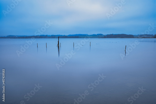 reflection of trees in water lake