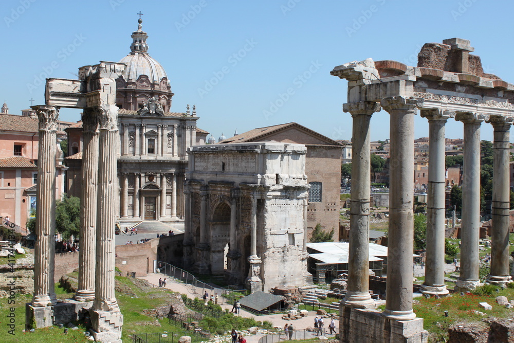 view of the ruins of the Roman Forum. Italy
