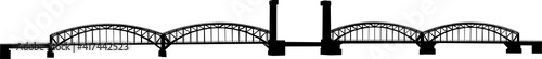 long single black bridge silhouette