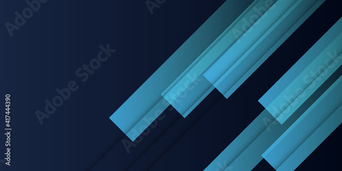 Online webinar vector template with dark blue black background and fast lines. Mock up for busines conference announcement. Abstract blue halftone dotted background