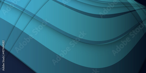 Green turquoise and Blue background vector overlap layer on dark space for background design. Abstract geometric banner. Teal mint landing page. Blurred turquoise blue green water background.