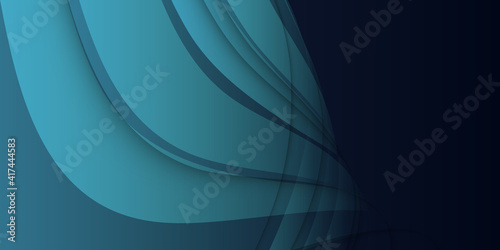 Green turquoise and Blue background vector overlap layer on dark space for background design. Abstract geometric banner. Teal mint landing page. Blurred turquoise blue green water background.