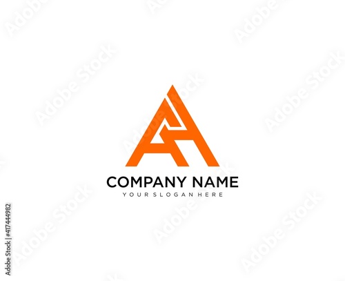AH lettering logo design. Creative minimal monochrome monogram symbol. Universal elegant vector sign design. Premium business logo type. Graphic alphabet symbol for company business identity