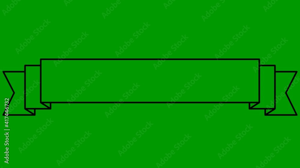 Animated line ribbon for text. Frame with copy space. Looped video. Vector illustration isolated on green background. Animated line ribbon for text. Frame with copy space. Looped video. Vector illustration isolated on green background.