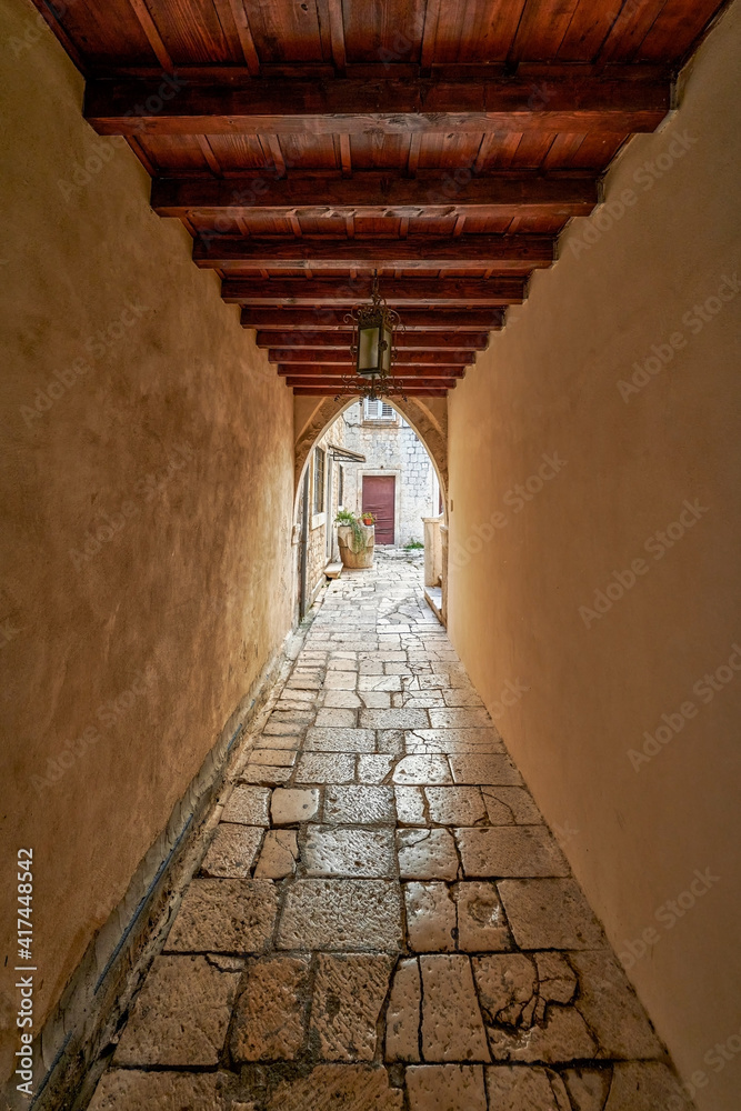 Obraz premium Croatia, island of Korcula view of the city of Korcula