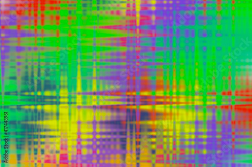 Multicolored acid abstract background with checkered zigzag pattern.