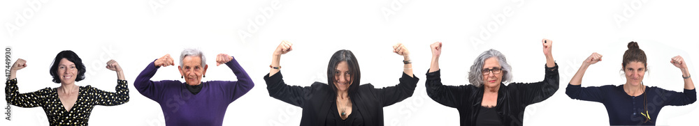 group of women over white isolated background group of women over white isolated background