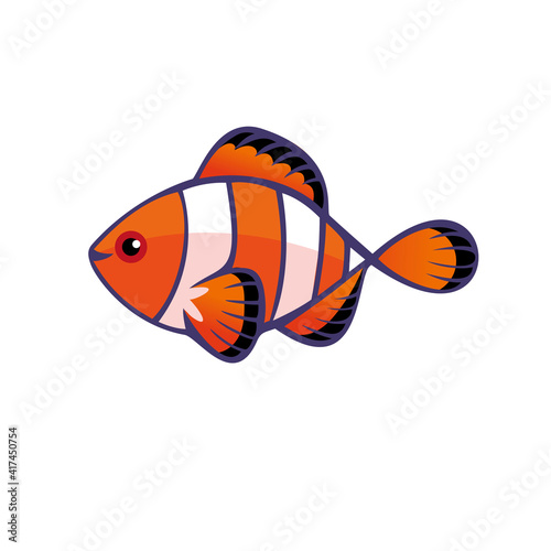 Amphiprioninae clownfish. Cartoon Illustration. Vector.