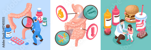 Isometric Gastroenterology Design Concept Set