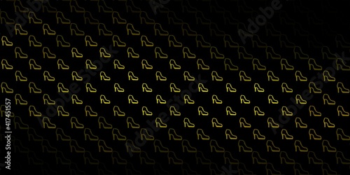 Dark green, yellow vector background with woman symbols.