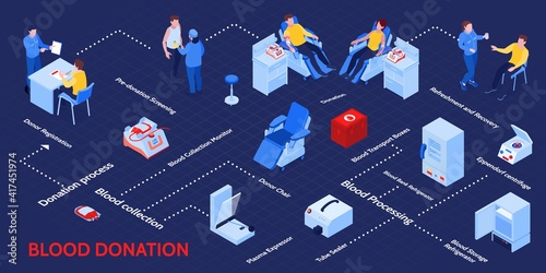 Blood Donor Isometric Infographics