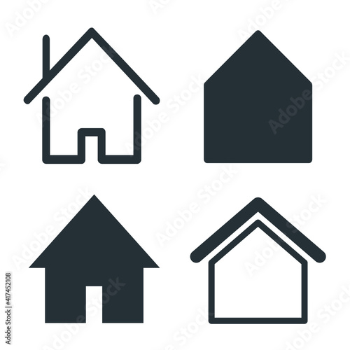 Collection of Home Button Icons. Set of signs for infographic, logo, app development and website design. Home icon