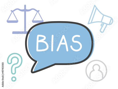 bias written in speech bubble - vector illustration