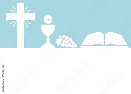 holy communion card with copy space- vector illustration