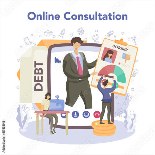 Debt collector online service or platform. Collecting agency looking