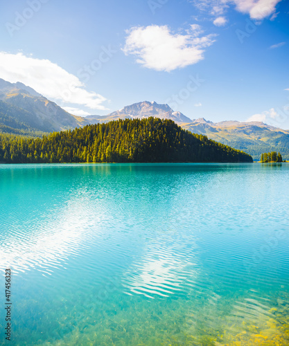 Bild auf Leinwand Alpine lake Champfer in beautiful summer day