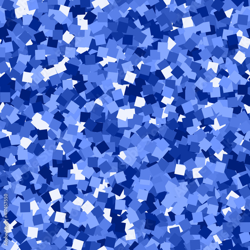 Glitter seamless texture. Admirable blue particles. Endless pattern made of sparkling squares. Unusu photo
