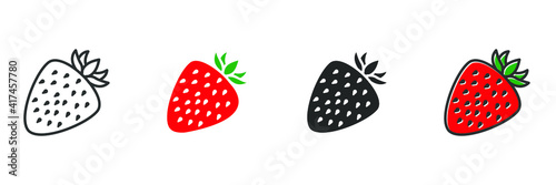 Garden fresh strawberry icon. strawberry fruits healthy lifestyle symbol template for graphic and web design collection logo vector illustration
