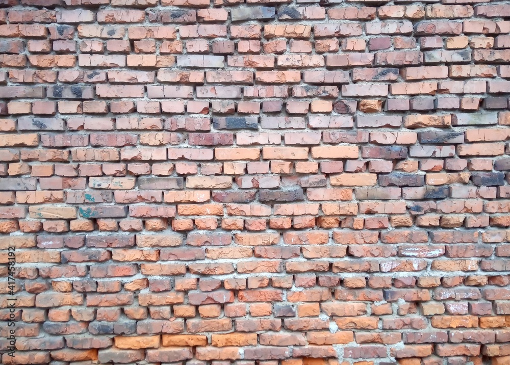 old red brickwork background and texture