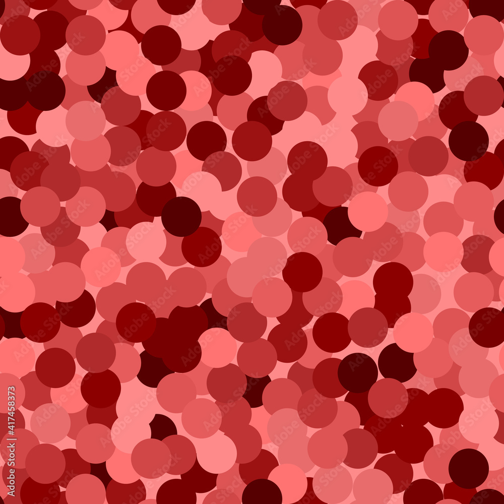 Glitter seamless texture. Actual red particles. Endless pattern made of sparkling circles. Exquisite