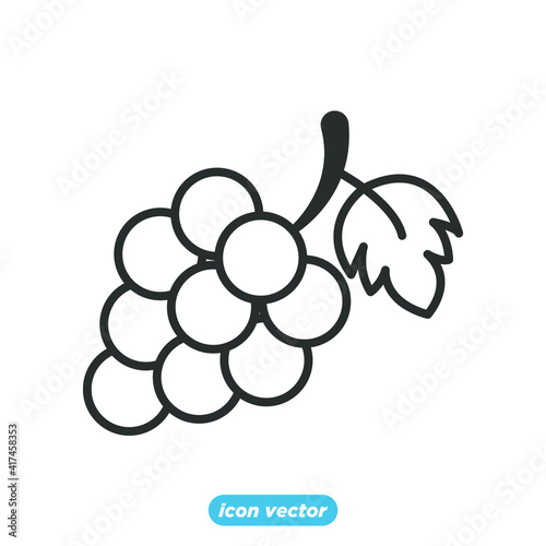 Garden fresh grape icon. grape fruits healthy lifestyle symbol template for graphic and web design collection logo vector illustration