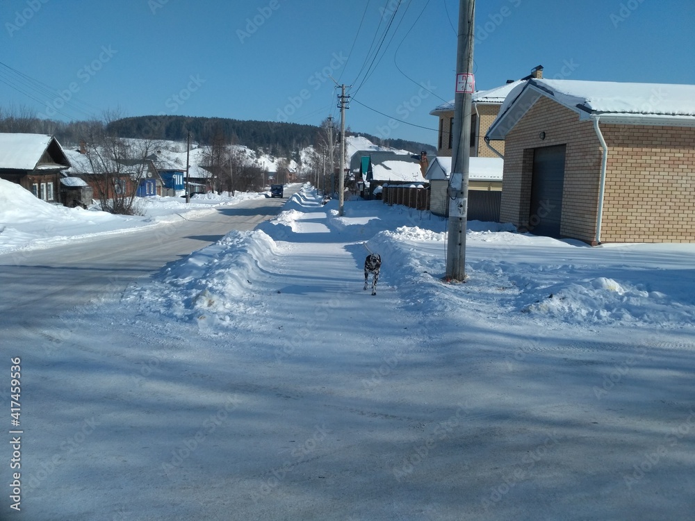 ski resort in winter