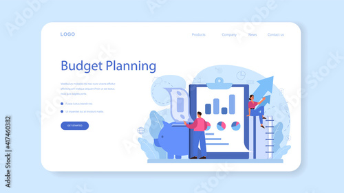 Budgeting web banner or landing page. Idea of financial planning