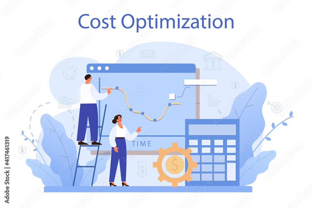Cost optimization concept. Idea of financial and marketing strategy