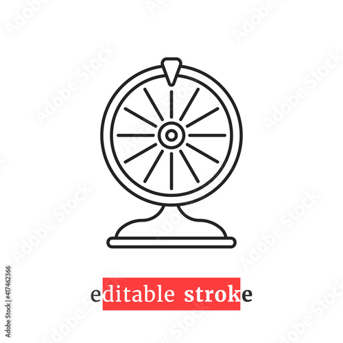 minimal editable stroke fortune wheel icon