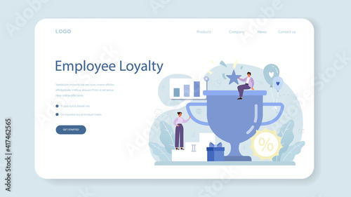 Employee loyalty web banner or landing page. Staff management,